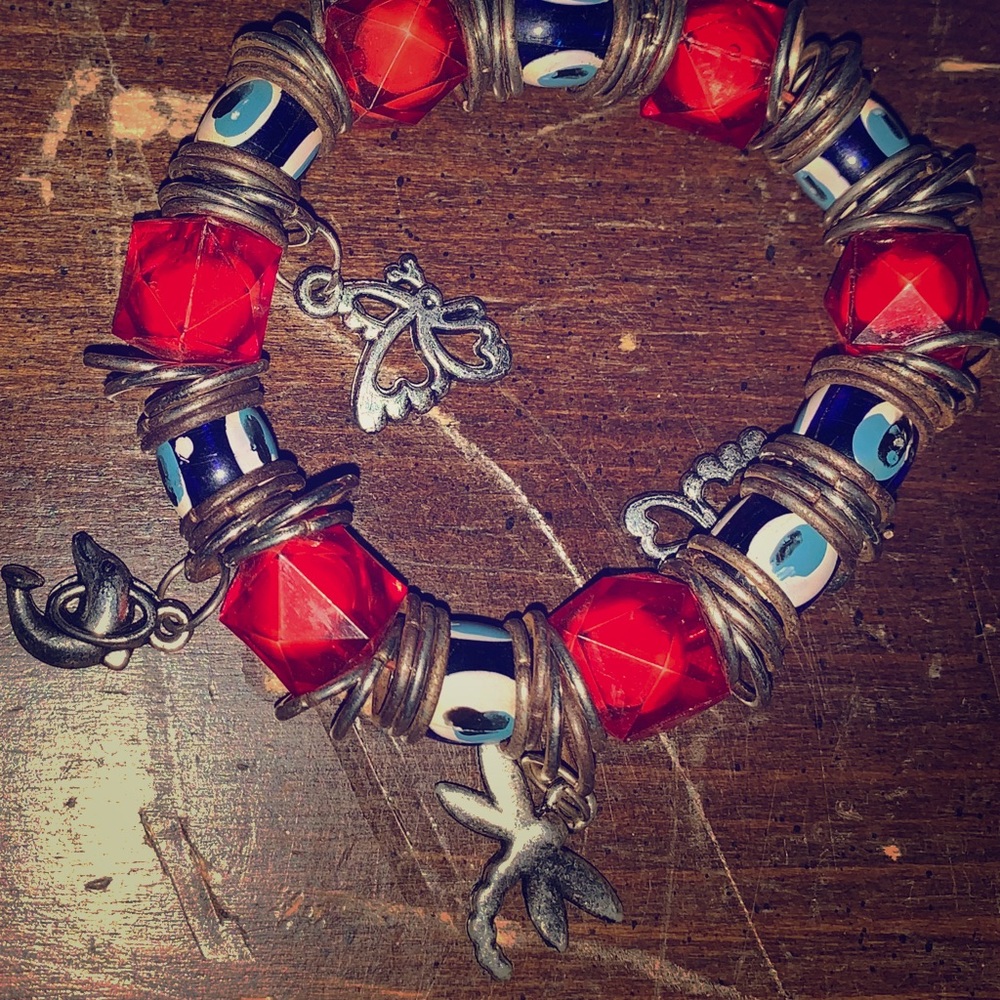 Beautiful red and green bracelets